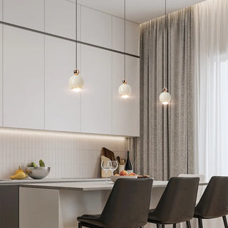 ZOWALA - Contemporary Globe Metal Dining Room Black Pendant Light Image - 4