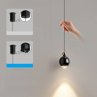 ZOWALA - Contemporary Globe Metal Dining Room Black Pendant Light Image - 7