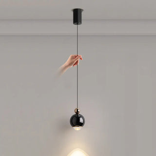 ZOWALA - Contemporary Globe Metal Dining Room Black Pendant Light Image - 9