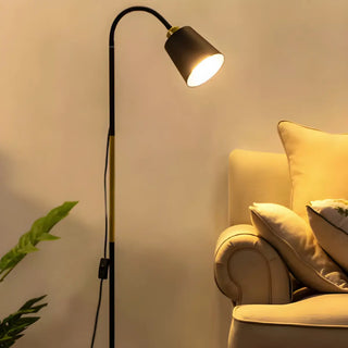 Sleek Black and Gold Cone Modern Metal Floor Light Zawala Image - 1