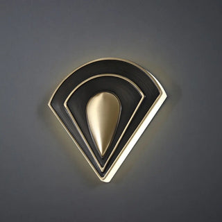 Contemporary Fan Shaped Black and Gold Wall Sconce Zawala Image - 6