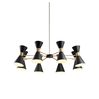 ZOWALA - Contemporary Cone Iron Large Living Room Black Chandelier Image - 10