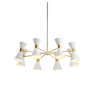 ZOWALA - Contemporary Cone Iron Large Living Room Black Chandelier Image - 11