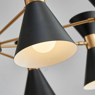 ZOWALA - Contemporary Cone Iron Large Living Room Black Chandelier Image - 13