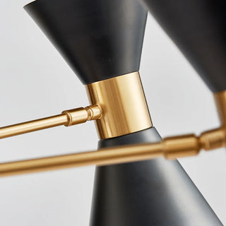 ZOWALA - Contemporary Cone Iron Large Living Room Black Chandelier Image - 14