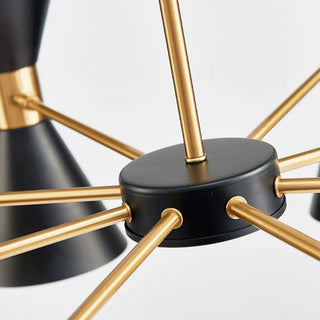 ZOWALA - Contemporary Cone Iron Large Living Room Black Chandelier Image - 16