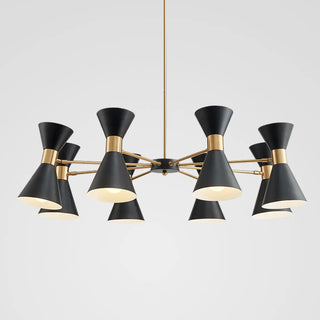 ZOWALA - Contemporary Cone Iron Large Living Room Black Chandelier Image - 5