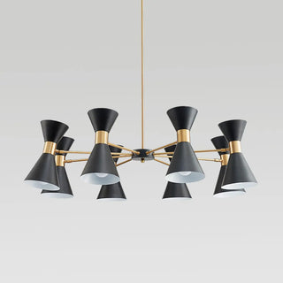 ZOWALA - Contemporary Cone Iron Large Living Room Black Chandelier Image - 6