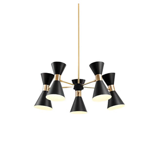 ZOWALA - Contemporary Cone Iron Large Living Room Black Chandelier Image - 9
