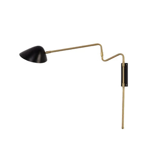 Contemporary Metal Swing Arm Bedroom Large Black Wall Light Image - 3