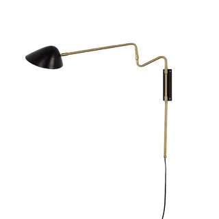 Contemporary Metal Swing Arm Bedroom Large Black Wall Light Image - 7