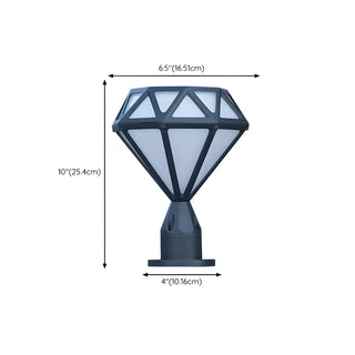 Modern Diamond Shape Outdoor Fence Post Light Black Zawala #size