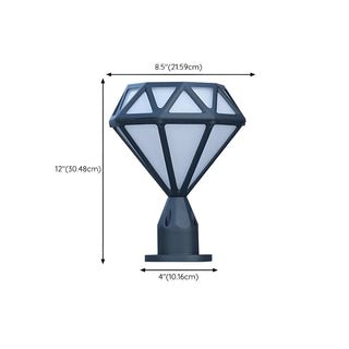 Modern Diamond Shape Outdoor Fence Post Light Black Zawala Image - 18