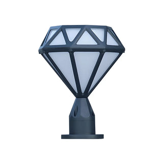 Modern Diamond Shape Outdoor Fence Post Light Black Zawala Image - 3
