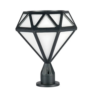 Modern Diamond Shape Outdoor Fence Post Light Black Zawala Image - 6