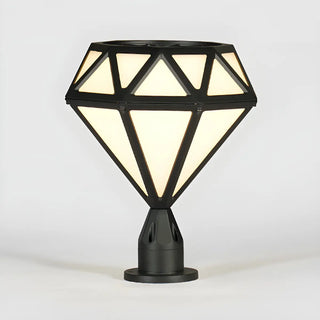 Modern Diamond Shape Outdoor Fence Post Light Black Zawala Image - 7