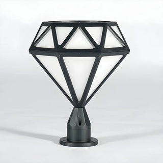 Modern Diamond Shape Outdoor Fence Post Light Black Zawala Image - 8