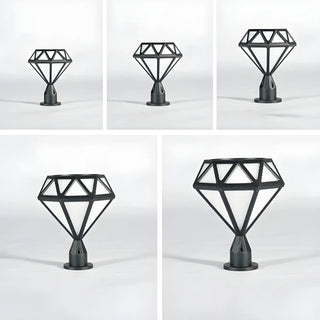 Modern Diamond Shape Outdoor Fence Post Light Black Zawala Image - 9