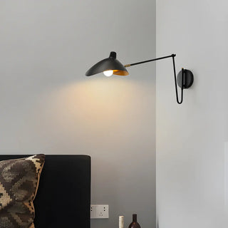 ZOWALA - Contemporary Swing Arm Adjustable Metal Gold Wall Sconce Image - 1