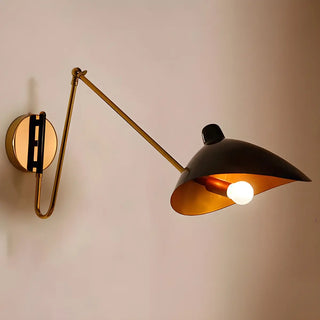 ZOWALA - Contemporary Swing Arm Adjustable Metal Gold Wall Sconce Image - 10