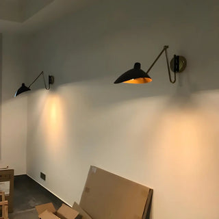 ZOWALA - Contemporary Swing Arm Adjustable Metal Gold Wall Sconce Image - 15