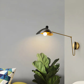 ZOWALA - Contemporary Swing Arm Adjustable Metal Gold Wall Sconce Image - 3