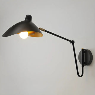 ZOWALA - Contemporary Swing Arm Adjustable Metal Gold Wall Sconce Image - 4
