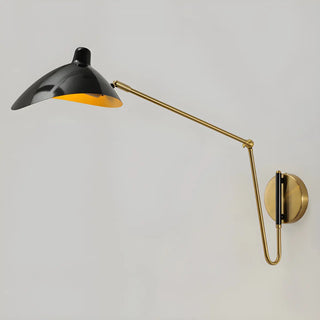 ZOWALA - Contemporary Swing Arm Adjustable Metal Gold Wall Sconce Image - 5