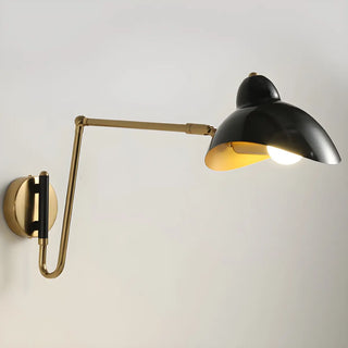 ZOWALA - Contemporary Swing Arm Adjustable Metal Gold Wall Sconce Image - 7
