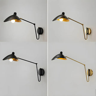 ZOWALA - Contemporary Swing Arm Adjustable Metal Gold Wall Sconce Image - 9