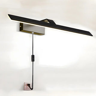 Black Contemporary Rectangular Metal LED Vanity Light Zawala Image - 12