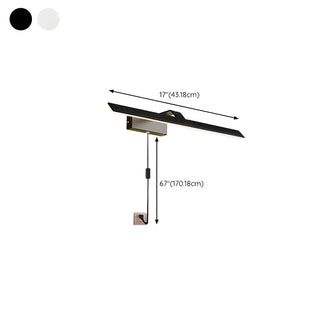 Black Contemporary Rectangular Metal LED Vanity Light Zawala #size