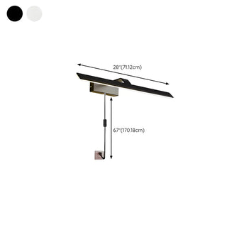 Black Contemporary Rectangular Metal LED Vanity Light Zawala Image - 27