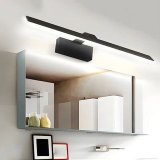 Black Contemporary Rectangular Metal LED Vanity Light Zawala Image - 3