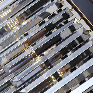 ZOWALA - Contemporary Black Prismatic Crystal Drum Chandelier Image - 5