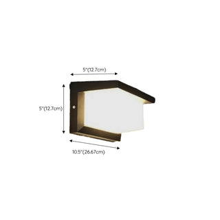 Modern Square Black Metal Outdoor Waterproof Wall Light Zawala #size