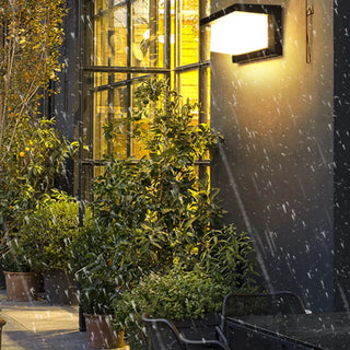 Modern Square Black Metal Outdoor Waterproof Wall Light Zawala Image - 2