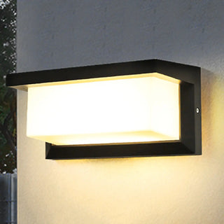 Modern Square Black Metal Outdoor Waterproof Wall Light Zawala Image - 3