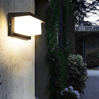 Modern Square Black Metal Outdoor Waterproof Wall Light Zawala Image - 4