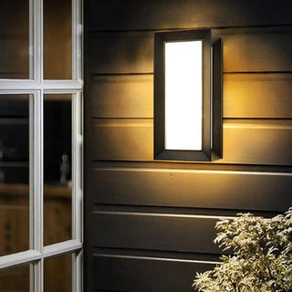 Modern Square Black Metal Outdoor Waterproof Wall Light Zawala Image - 5