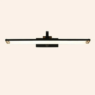 Modish Black Finish Rectangular Metal Vanity Light Zawala Image - 10