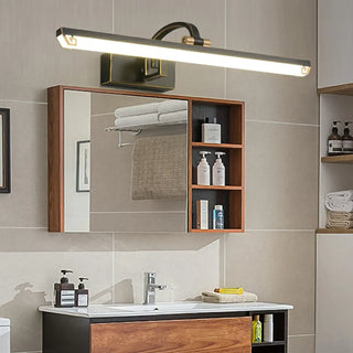 Modish Black Finish Rectangular Metal Vanity Light Zawala Image - 2
