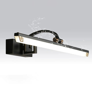 Modish Black Finish Rectangular Metal Vanity Light Zawala Image - 8