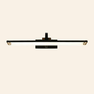 Modish Black Finish Rectangular Metal Vanity Light Zawala Image - 9