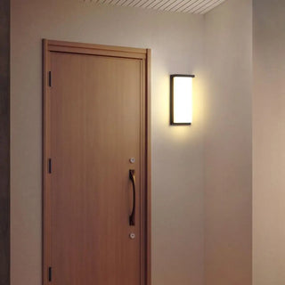 ZOWALA - Black Contemporary Rectangular Metal Outdoor Wall Light Image - 1