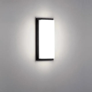 ZOWALA - Black Contemporary Rectangular Metal Outdoor Wall Light Image - 11