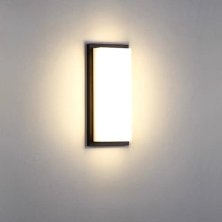 ZOWALA - Black Contemporary Rectangular Metal Outdoor Wall Light Image - 12