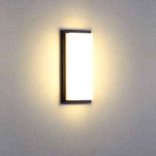 ZOWALA - Black Contemporary Rectangular Metal Outdoor Wall Light Image - 13