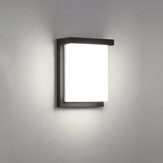 ZOWALA - Black Contemporary Rectangular Metal Outdoor Wall Light Image - 14