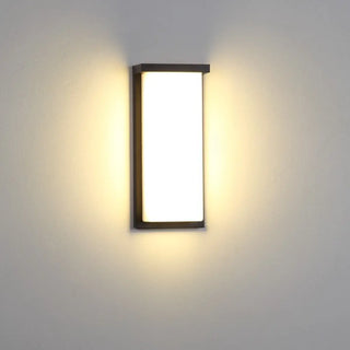 ZOWALA - Black Contemporary Rectangular Metal Outdoor Wall Light Image - 18
